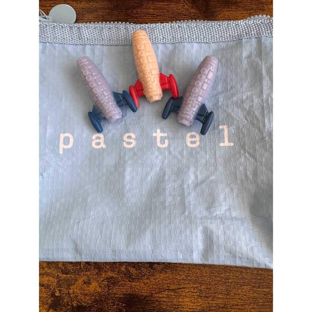 Cj Hendry Pastel Rocket Ship Beads Set of 3 Collectible Art Pieces